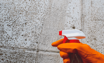 Spraying concrete surface